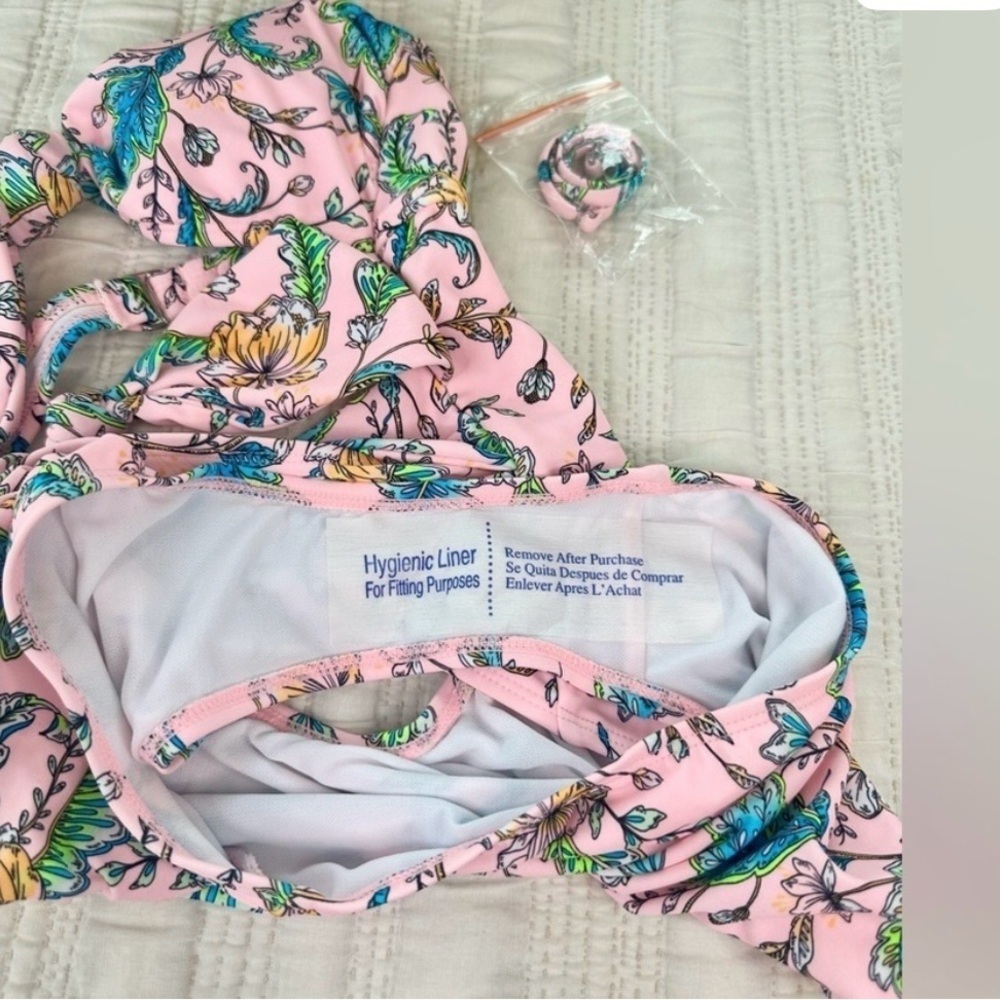 NWOT Anthropologie Kikirio Lava Lamp Cutout One Piece Tropical Swimsuit SZ M - Picture 6 of 8